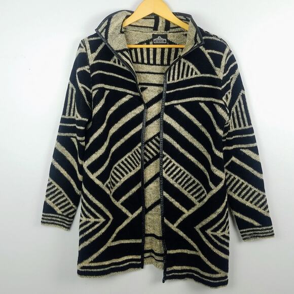 Angie Geometric Print Open Front Sweater Size M - Picture 1 of 6